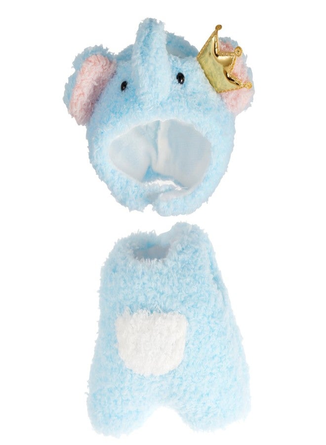 Clothes for 17cm Doll, Accessories for 17cm Dolls, Clothes Set for Doll, Stylish Adorable Elephant Shape 2 PCS Set Hat Clothes for Dolls Accessories (No Doll) (Elephant-Blue)